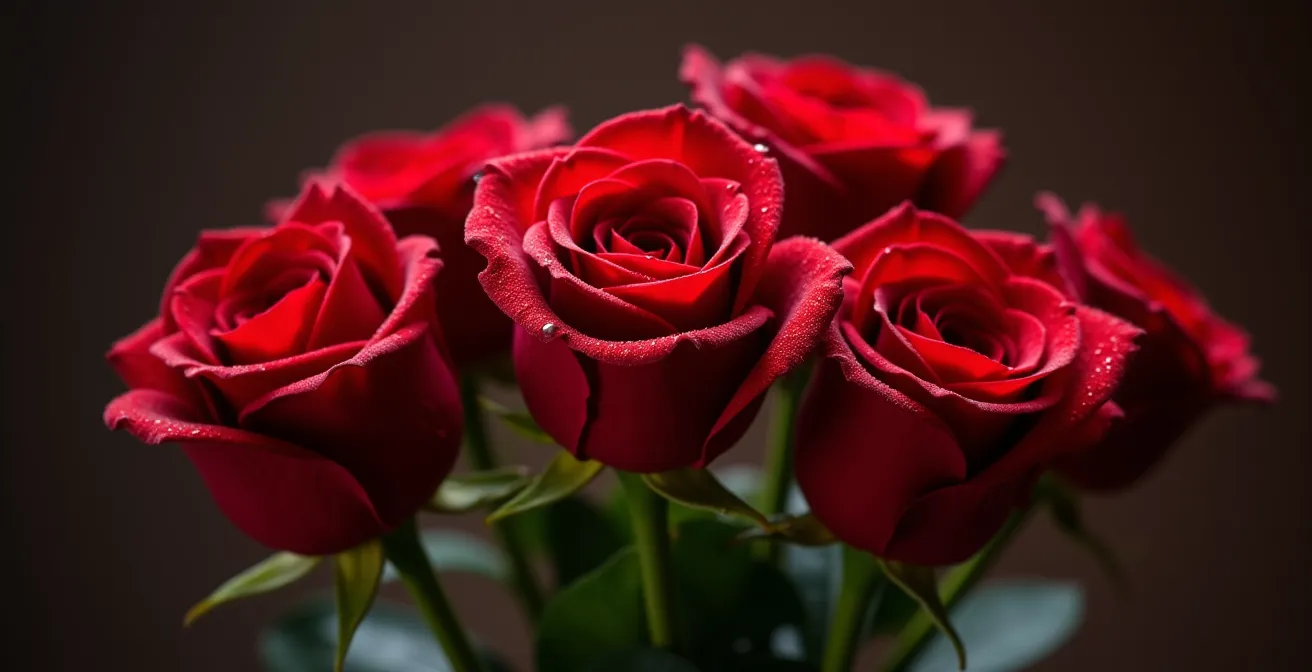 Bouquet de roses disposées en nombre impair montrant l'harmonie visuelle