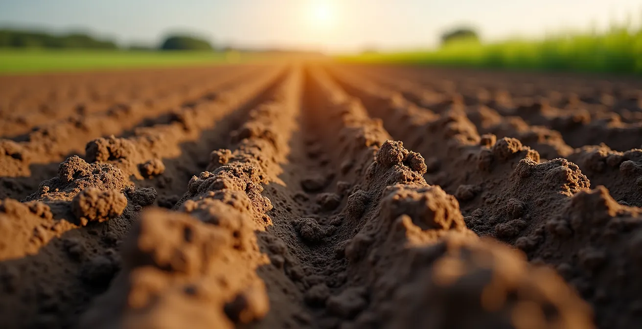 Comparaison visuelle du travail du sol entre charrue et rotovator