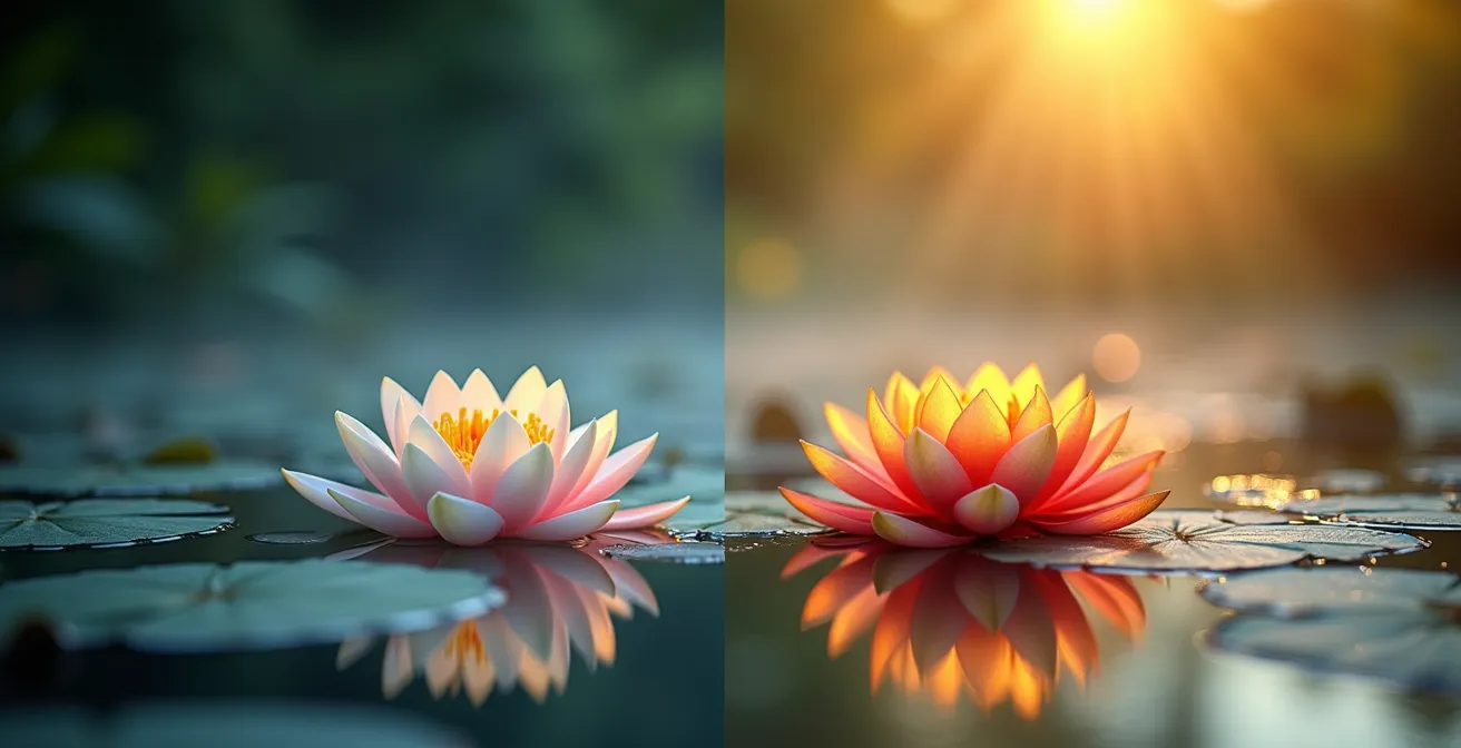 Cycle jour-nuit montrant l'impact de la photosynthèse sur le pH du bassin à koï