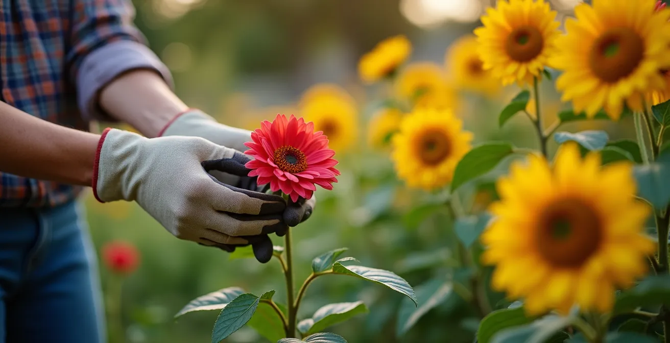 Arrangement floral sûr avec plantes non toxiques dans un jardin