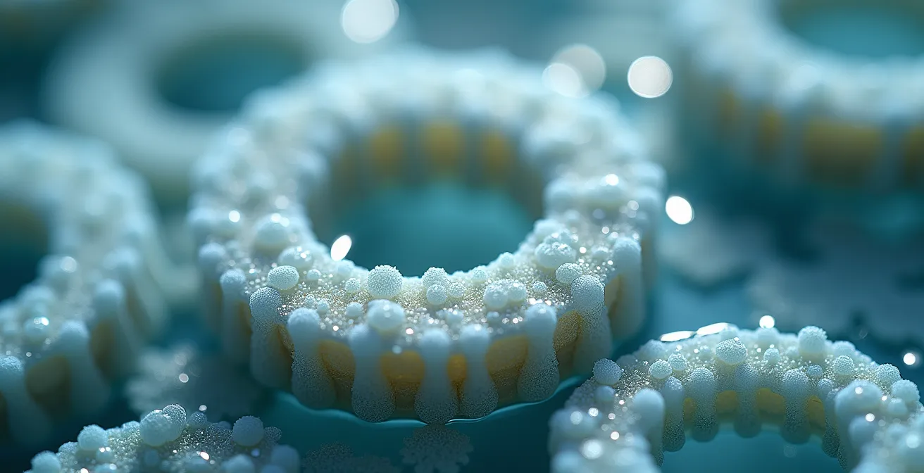 Système de filtration biologique montrant le cycle de l'azote dans un bassin