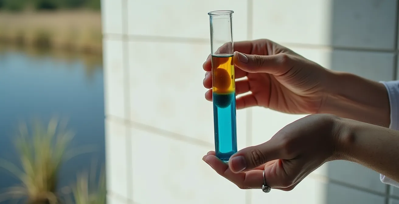 Lecture précise d'un test colorimétrique KH avec changement de couleur