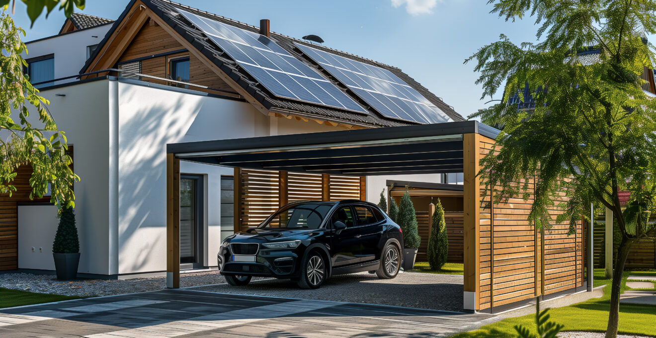 carport dans un petit jardin