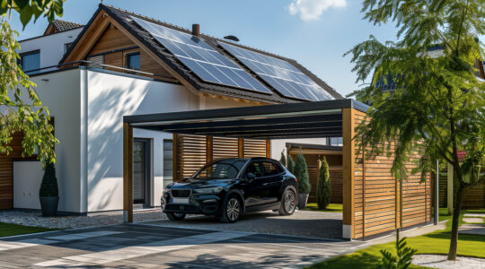 carport dans un petit jardin